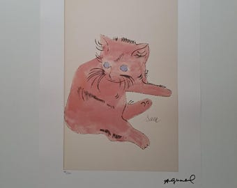 アンディ・ウォーホル - キャット・サム - サイン入り、エディション63