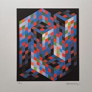 Victor Vasarely Signed - Op Art - Goeth - Certificate
