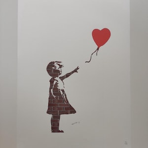 Banksy Art Print Balloon Girl with a Certificate