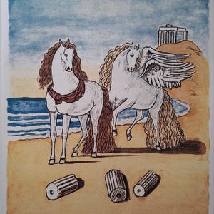 Giorgio De Chirico Art Signed - Pegasus - Certificate