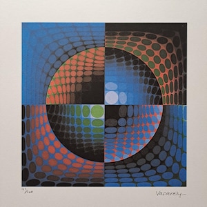 Victor Vasarely Signed - Op Star - Certificate
