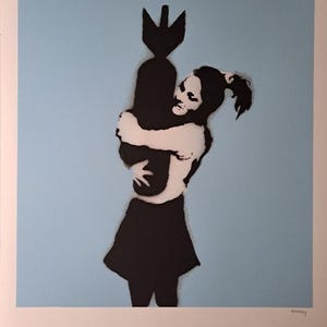 Banksy Signed Lithograph Bomb Hugger with a Certificate
