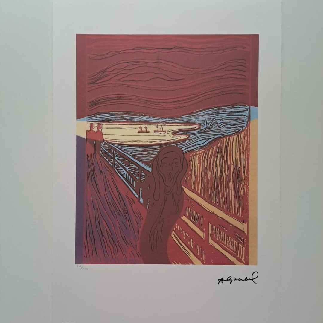 ムンク リトグラフ『叫び』200部限定 シリアルNo入り サイン有 証明書