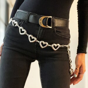 Belt Buckle Silver Hearts Chain Belt Victoria Mini Heart Chain