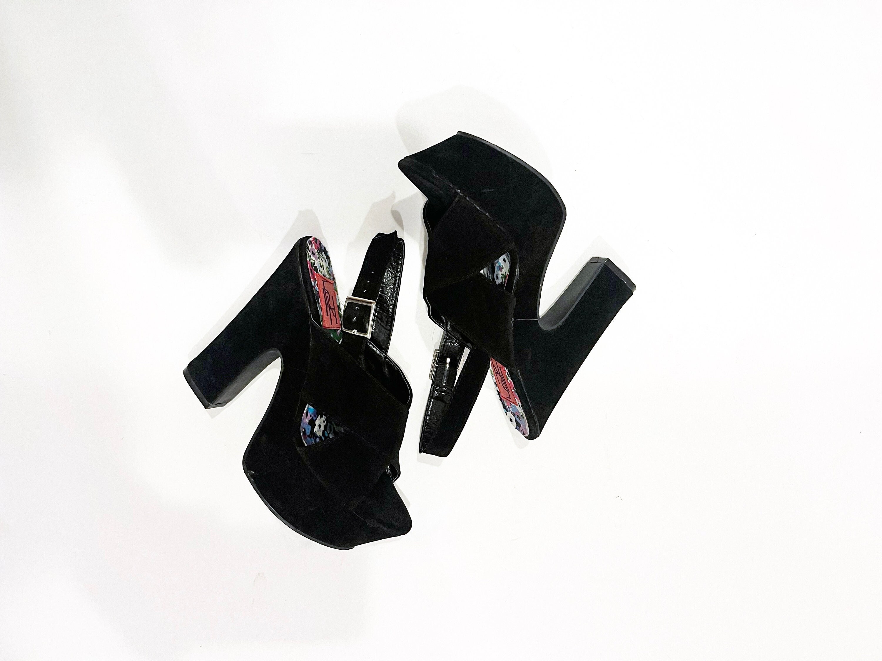 Black velvet platform shoes new arrivals