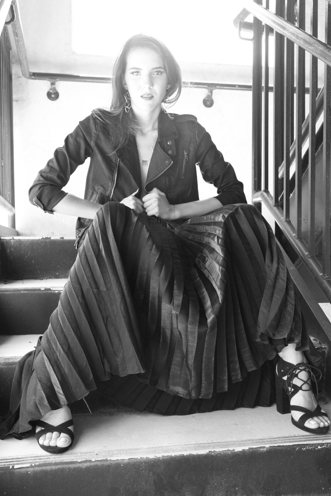 Vintage Black Dress With Pleated Skirt S