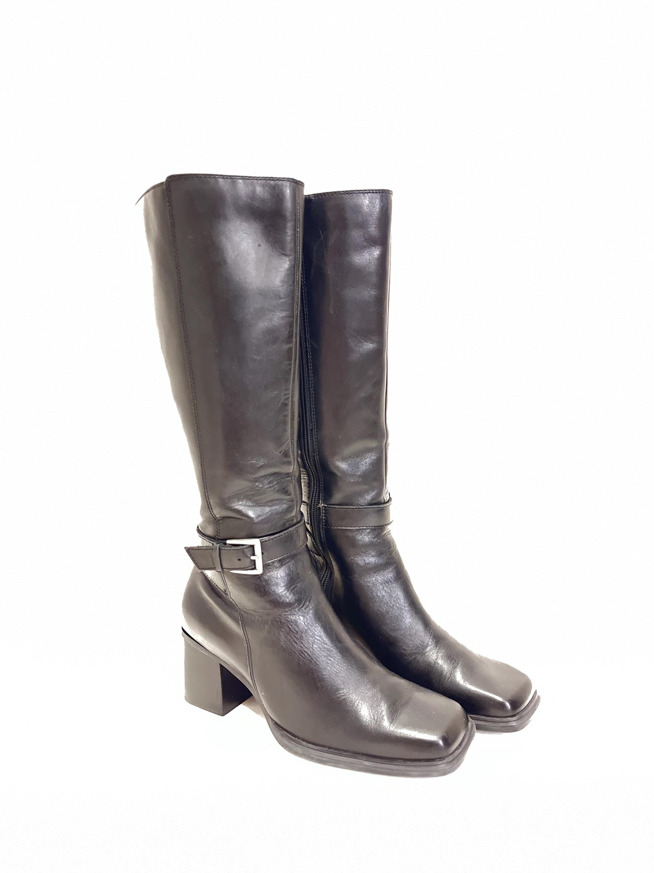 Riding Boot Naturalizer Harley Block Heel Bootie Y2k Heeled Boots