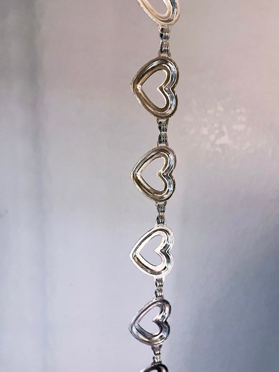 Y2K Silver Metal HEARTS Hip CHAIN Belt - image 6