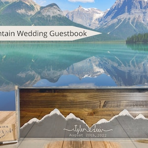 Mountain Top Wedding Guestbook Alternative Hitched on the Hilltop Rustic Wedding Guest Book image 8