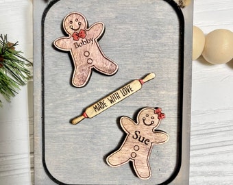 Custom Family Ornament - Christmas Gingerbread Cookie Ornament - Personalized Family Ornament -  Christmas Ornament - Cookie Sheet Ornament