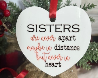 Sister Christmas Ornament - Best Friend Ornament ~ Custom Ornament - Friend Ornament - Personalized Christmas Ornament - Gifts under 20