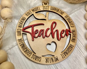 Teacher Ornament ~ Gift for Teacher - Personalized Teacher Ornament -  Ornament for Teacher - Teacher Gift -Gift under 20 - Stocking Stuffer