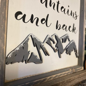 Rustic Mountain Home Decor I love you to the Mountains and back Wall Art Sign Mountain Nursery Sign Gift for Husband Gift for Wife image 5