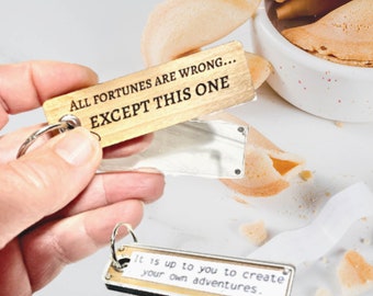 Fortune Cookie Message Keychain - Personalized Good Luck Keyring for Daily Inspiration