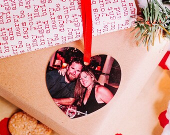 Photo Christmas Ornament - Engagement Ornament ~ Custom Picture Christmas Ornament -  Personalized Wedding Christmas Ornament