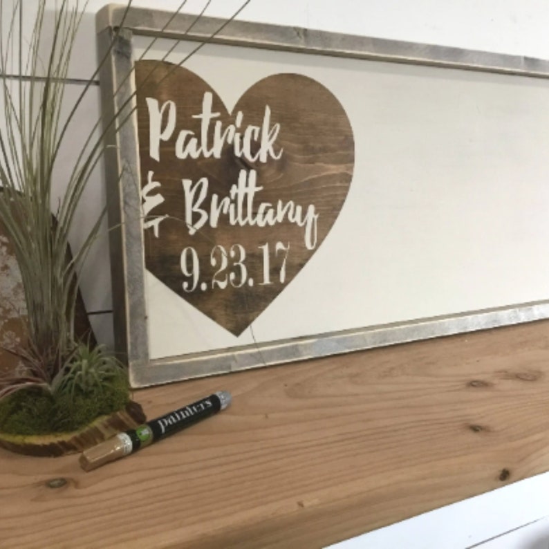 Guest Book Alternative Wedding Guestbook Rustic Wedding Decor Wedding Gift Sign Wedding Names and Dates image 1