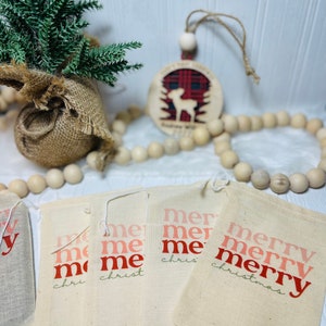 Christmas Gift Card Bag Cotton Drawstring Bag Christmas Party Favor Bag Custom Favor Bag image 4