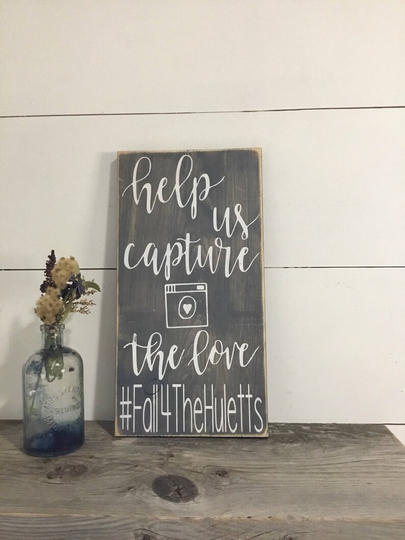 Wedding Hashtag Sign Wood Wedding Hashtag Sign Help Us Etsy