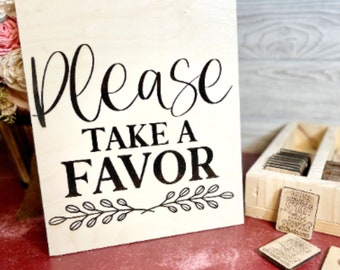 Please Take a Favor Wedding Table Sign - Party Favors Sign - Wedding Reception Sign - Bridal Shower Sign - Baby Shower Sign - Favors Sign