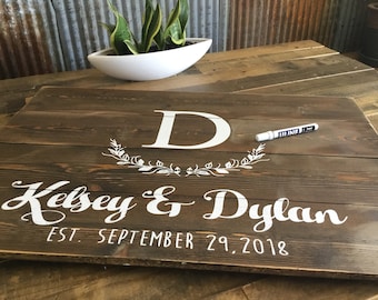 Rustic Wedding Guest Book  - Unique Wedding Guestbook Ideas - Custom Wedding Sign for Couples - Pallet Wood Barn Wedding Sign