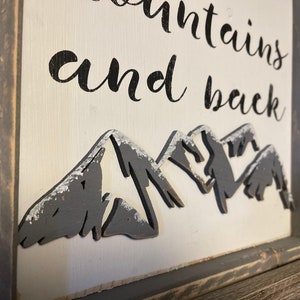 Rustic Mountain Home Decor I love you to the Mountains and back Wall Art Sign Mountain Nursery Sign Gift for Husband Gift for Wife image 9