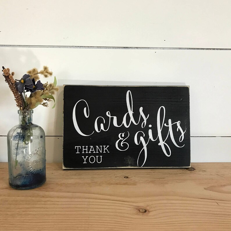Wedding Cards and Gifts Sign Wood Wedding Sign Wedding Reception Sign Rustic Wedding Sign Wedding Signs Wedding Gift Table Sign Black