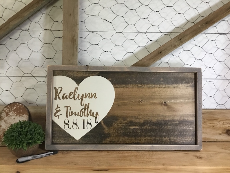 Rustic Wedding Guest Book Wedding Decor Wood Guestbook Alternative Guest Book Wedding Gift Sign Gift for couple image 4
