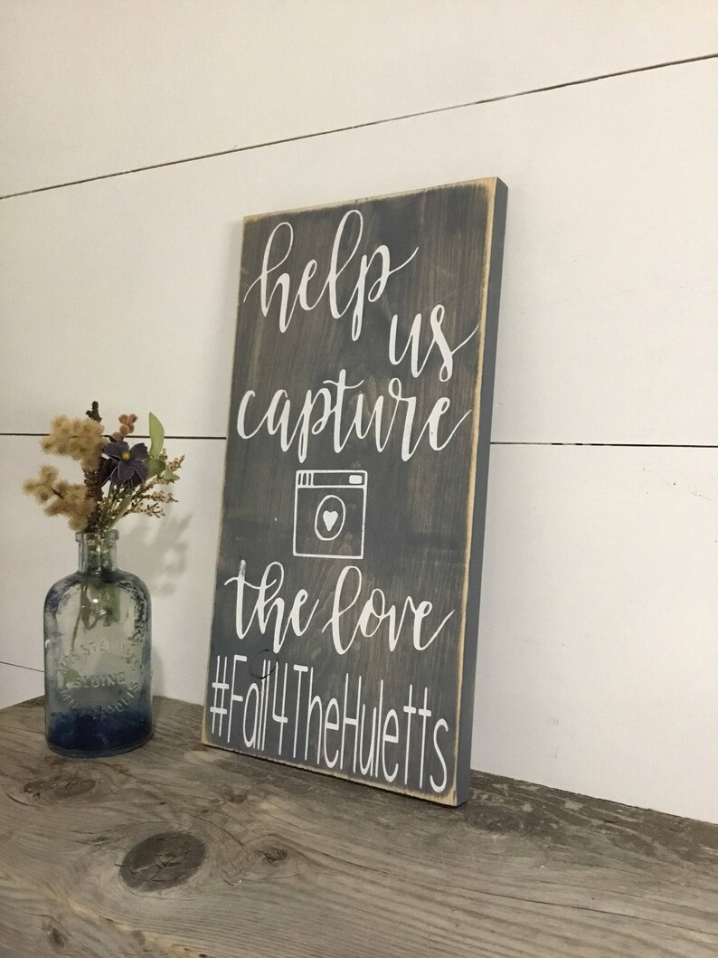 Wedding Hashtag Sign Wood Wedding Hashtag Sign Help Us Etsy