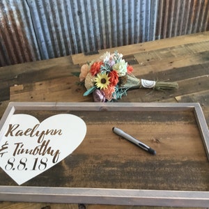 Rustic Wedding Guest Book Wedding Decor Wood Guestbook Alternative Guest Book Wedding Gift Sign Gift for couple image 6