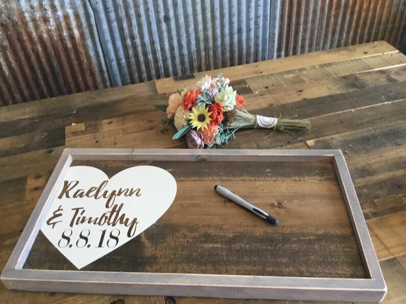 Rustic Wedding Guest Book Wedding Decor Wood Guestbook Alternative Guest Book Wedding Gift Sign Gift for couple image 6