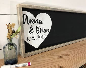 Wedding Guest Book Alternative - Rustic Wedding Guest Book - Unique Guestbook Ideas - Personalized Wedding Gift for Couple