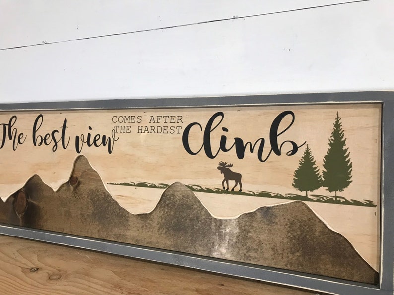 Mountain Decor Mountain Wall Art Hardest Climb Mountain Etsy