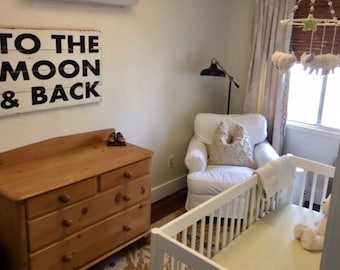 Rustic Nursery Decor- To The Moon and Back Decor - Boys Room Decor - Play Room Decor  - Nursery Wall Art - Rustic Wood Sign