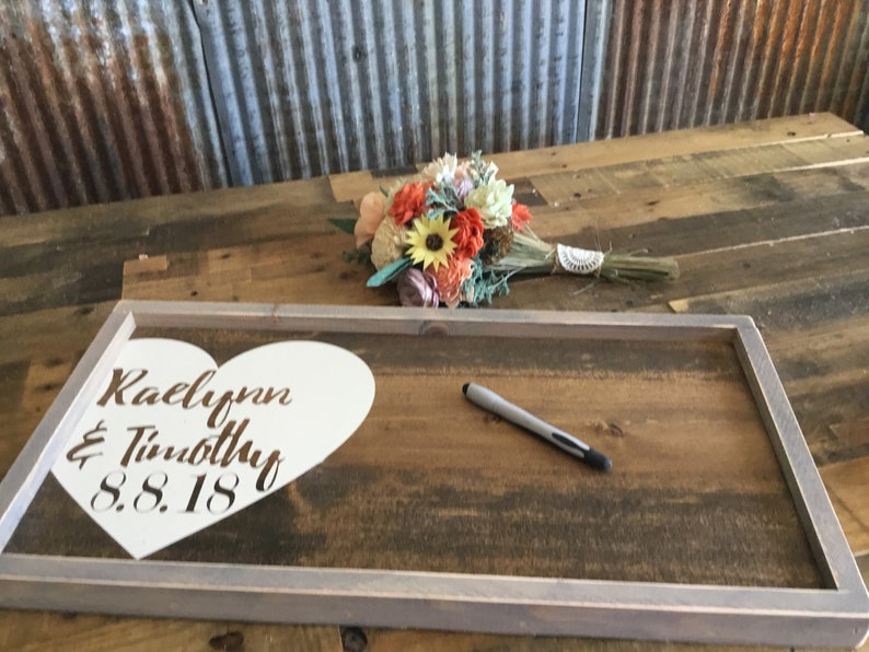 Rustic Wedding Guest Book Wedding Decor Wood Guestbook Alternative Guest Book Wedding Gift Sign Gift for couple image 7