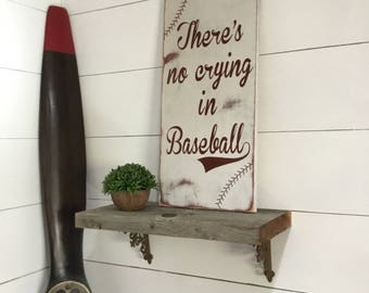 There's no crying in Baseball - Houston Astros - LA Dodgers - World Series Sign - Baseball Sign - Boys Room Decor  - Dad Gift - Gift for Him