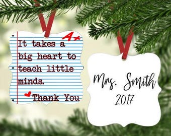 Teacher Ornament ~ Gift for Teacher - Personalized Teacher Ornament - Ornament for Teacher - Teacher Gift -Gift under 20 - Stocking Stuffer