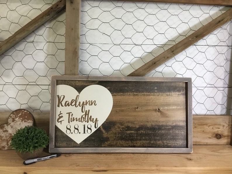 Rustic Wedding Guest Book Wedding Decor Wood Guestbook Alternative Guest Book Wedding Gift Sign Gift for couple image 8