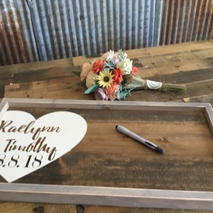 Rustic Wedding Guest Book Wedding Decor Wood Guestbook Alternative Guest Book Wedding Gift Sign Gift for couple image 1