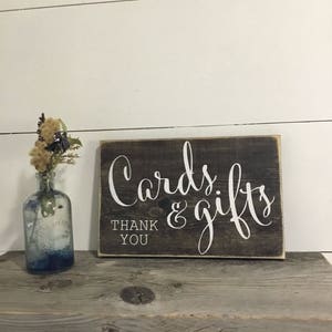 Wedding Cards and Gifts Sign Wood Wedding Sign Wedding Reception Sign Rustic Wedding Sign Wedding Signs Wedding Gift Table Sign image 2