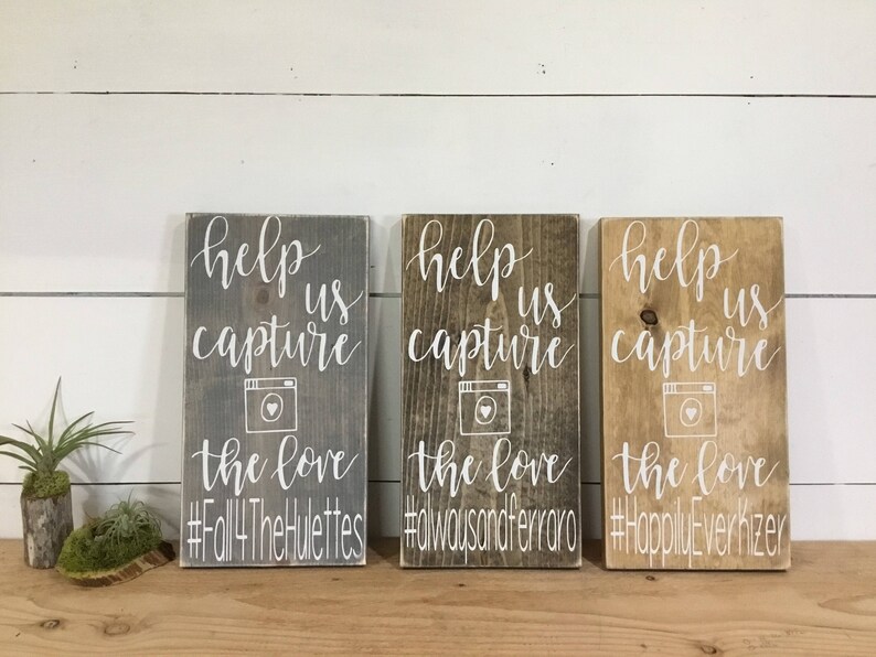 Wedding Hashtag Sign Wood Wedding Hashtag Sign Help Us Etsy