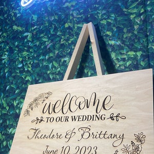 Custom Welcome to our Wedding Sign - Wood Engraved Wedding Sign - Rustic Wedding Decor - Wedding Welcome Sign -