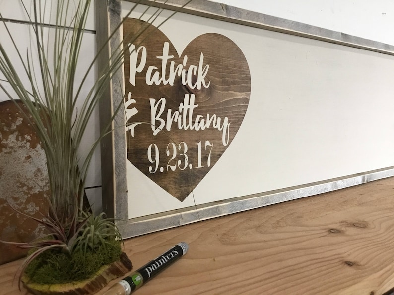 Guest Book Alternative Wedding Guestbook Rustic Wedding Decor Wedding Gift Sign Wedding Names and Dates image 5