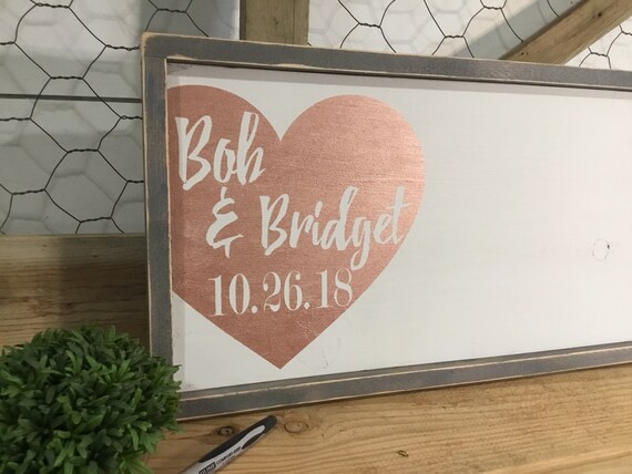 Rose Gold Wedding Sign Guest Book Alternative Wedding Etsy