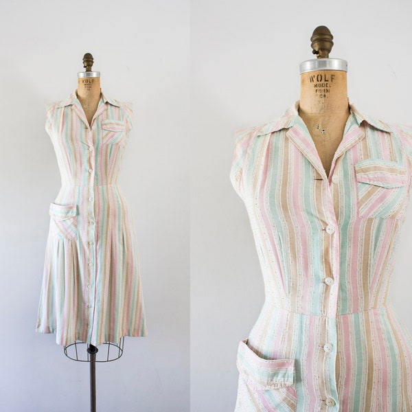 1950s Candy Shoppe cotton day dress / 50s swiss dot