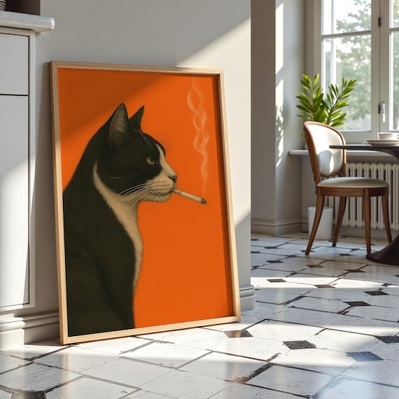 orange cat smoking cigarette Any new year's resolutions? Mine is to wear more sunscreen 431 Cat Cigar Royalty-Free Images,