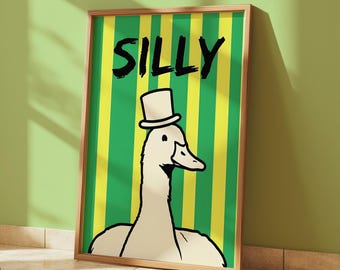 Silly Goose Art Print: Funny Animal Decor