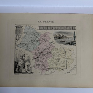 Carte de Lot et Cher – Mappa francese del XIX secolo