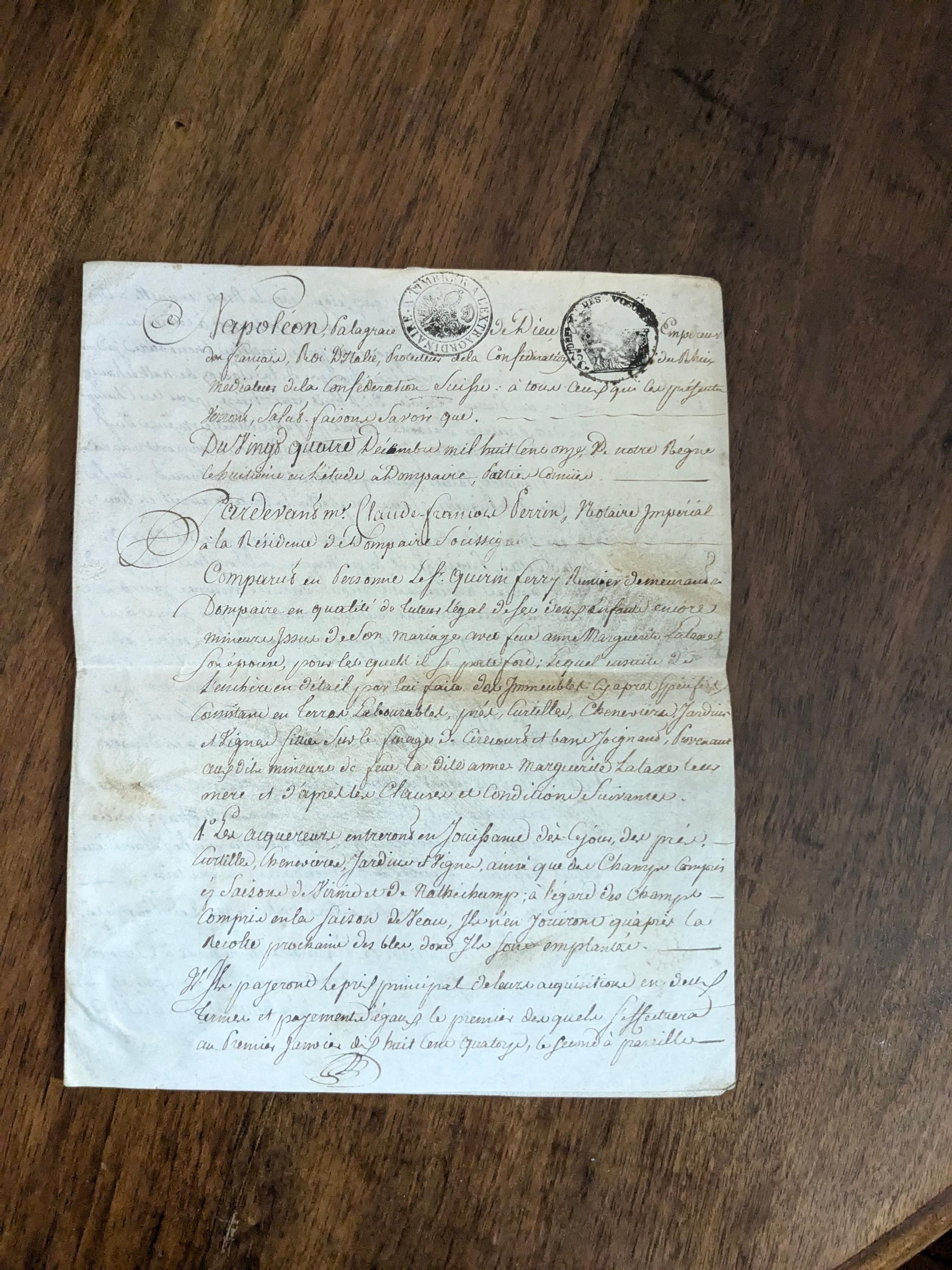 Napolean Writing Handwritten Letter From the Napoleonic Empire (1810) - Etsy