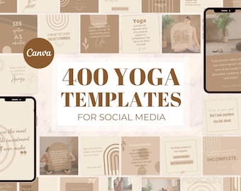 Plantillas de Instagram para yoga, publicaciones para redes sociales de profesores de estudio de yoga, publicaciones e historias de yoga en Canva, kit de marca para el bienestar, publicaciones de yoga en redes sociales