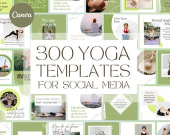 Plantillas de yoga para Instagram, publicaciones para profesores de yoga, publicaciones e historias de Canva para estudios de yoga, publicaciones de yoga en redes sociales, publicaciones de yoga en Facebook, diseño de yoga